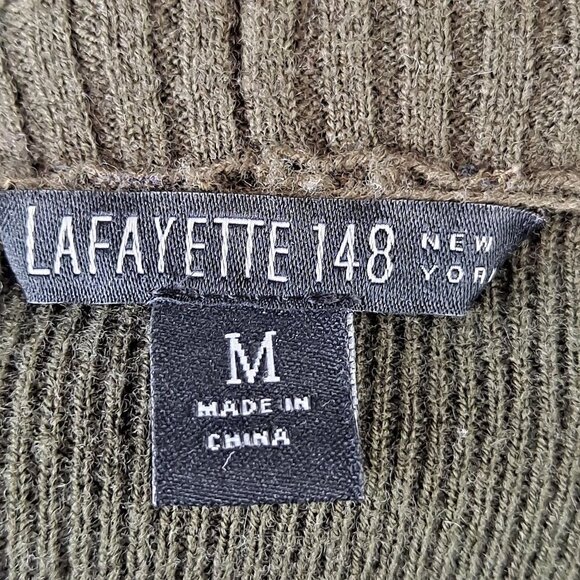 Lafayette 148 Size Medium Dark Olive Green Tank Top and Shawl Collar Sweater - Picture 7 of 15